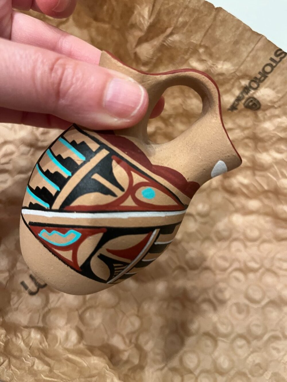 Native American Jemez Pueblo Wedding Vase Signed by Martina Chinana Pottery
